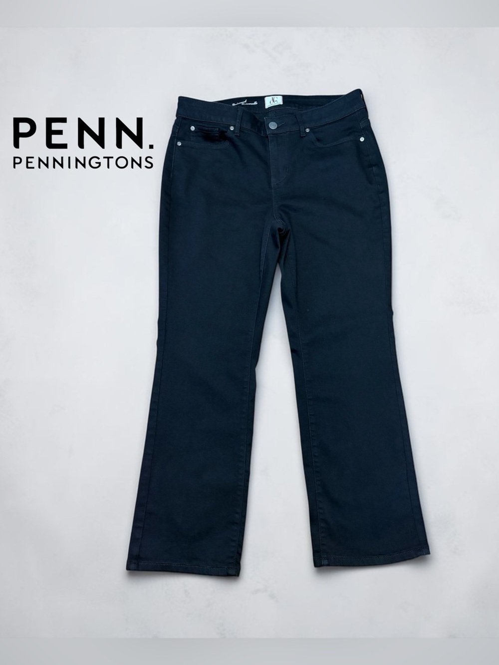 Penningtons d/C Jeans 16W Petite Black Bootcut Stretch High Rise Plus Size Jeans
